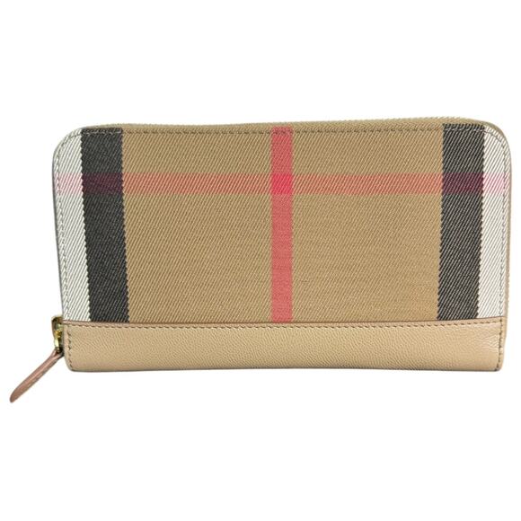 NWT Burberry Signature Plaid Canvas-Leather Long Wallet - Picture 2 of 13